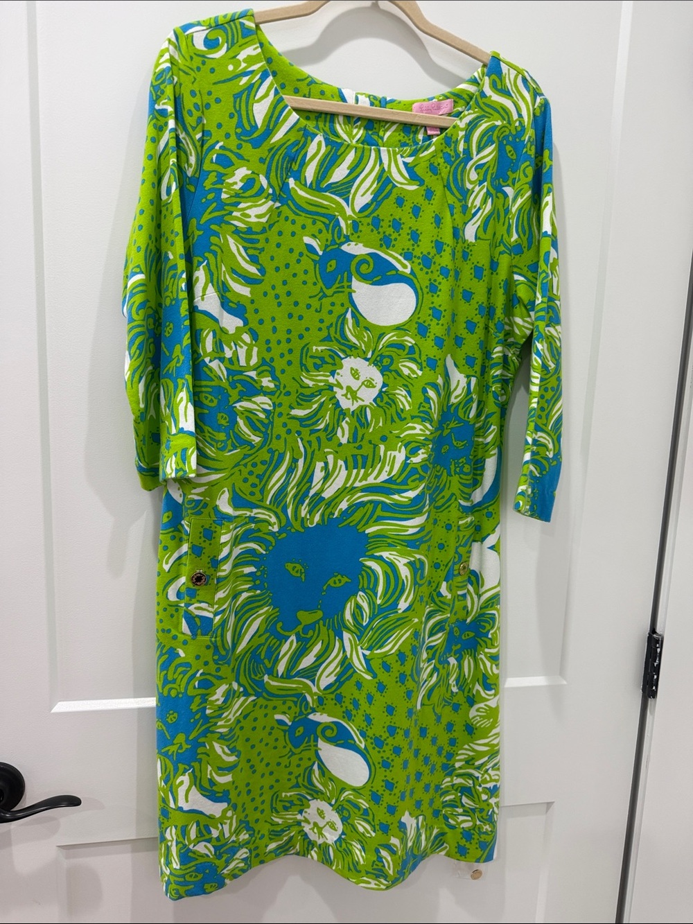 Lilly Pulitzer Roar of the Jungle Limeade Charlene Dress XL